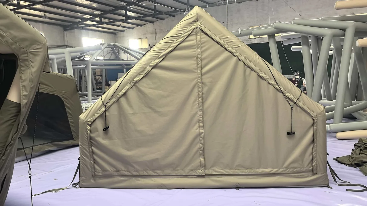 LT-12 inflatable cabin tent end wall with the exterior cover closed